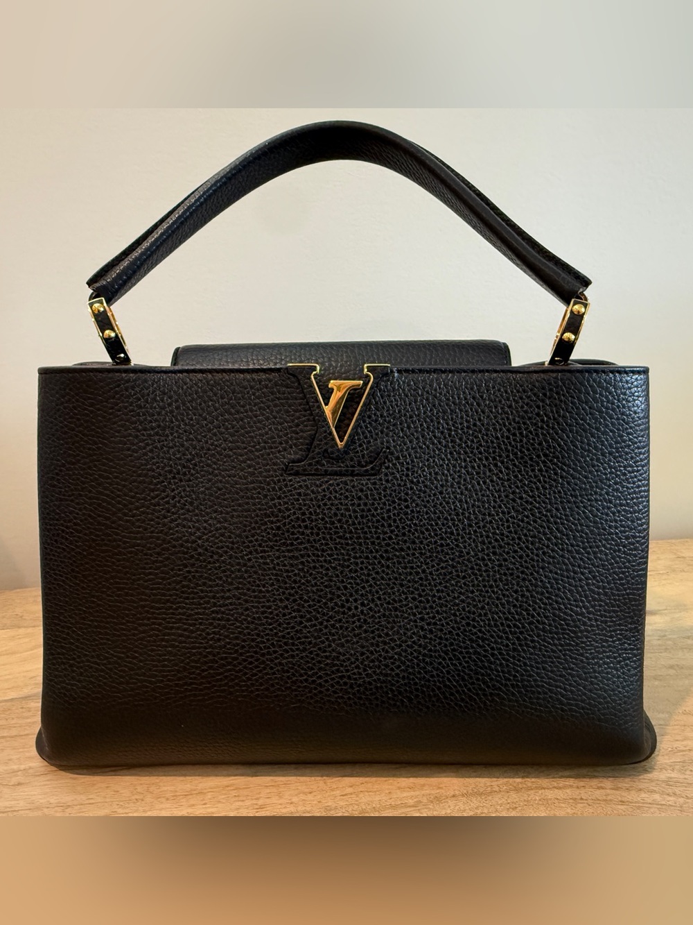 Louis Vuitton Capucines PM Top Handle Bag with Gold Hardware
